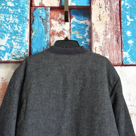 Men's Old Navy Tweed Bomber Jacket Heritage Long Sleeve XXLARGE Panther NEW - Picture 8 of 12